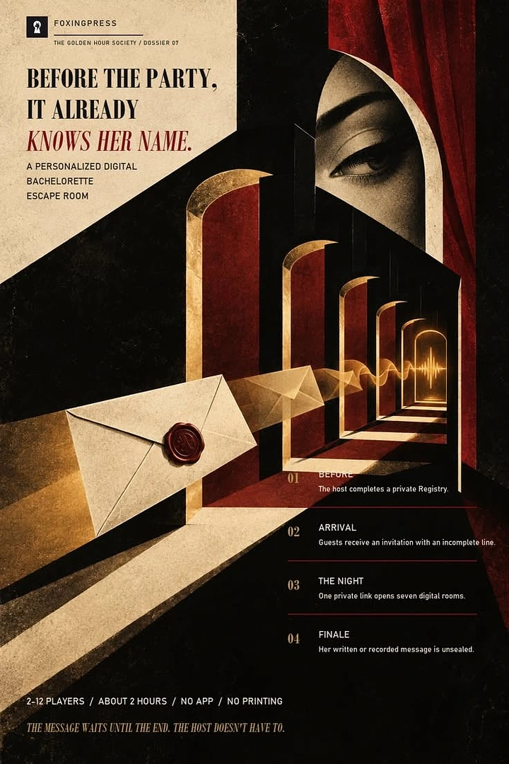 Escape Rooms creative ad: Editorial mystery built around invitations
