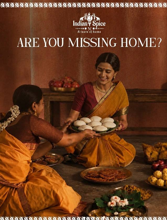 Indian Restaurants creative ad: Cinematic family reunion food story