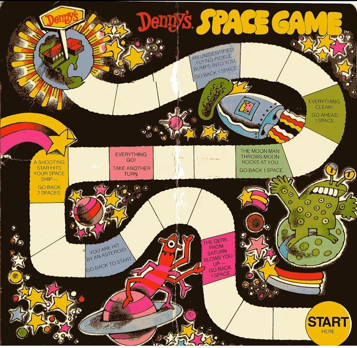 Board Games & Game Cafes creative ad: Space-themed branded game board