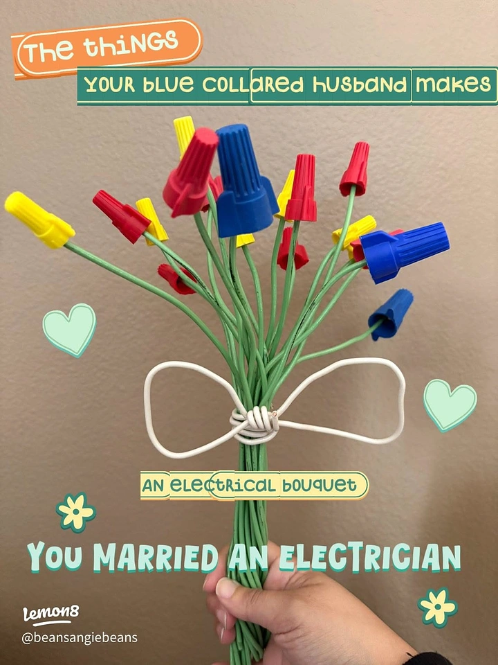 Electricians creative ad: Wire-nut bouquet, electrical flowers idea