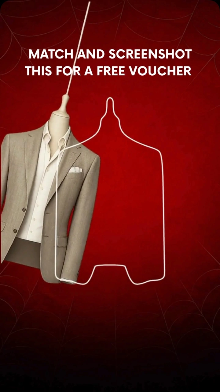 Men's Suits & Formal Wear creative ad: Match-and-screenshot voucher game idea
