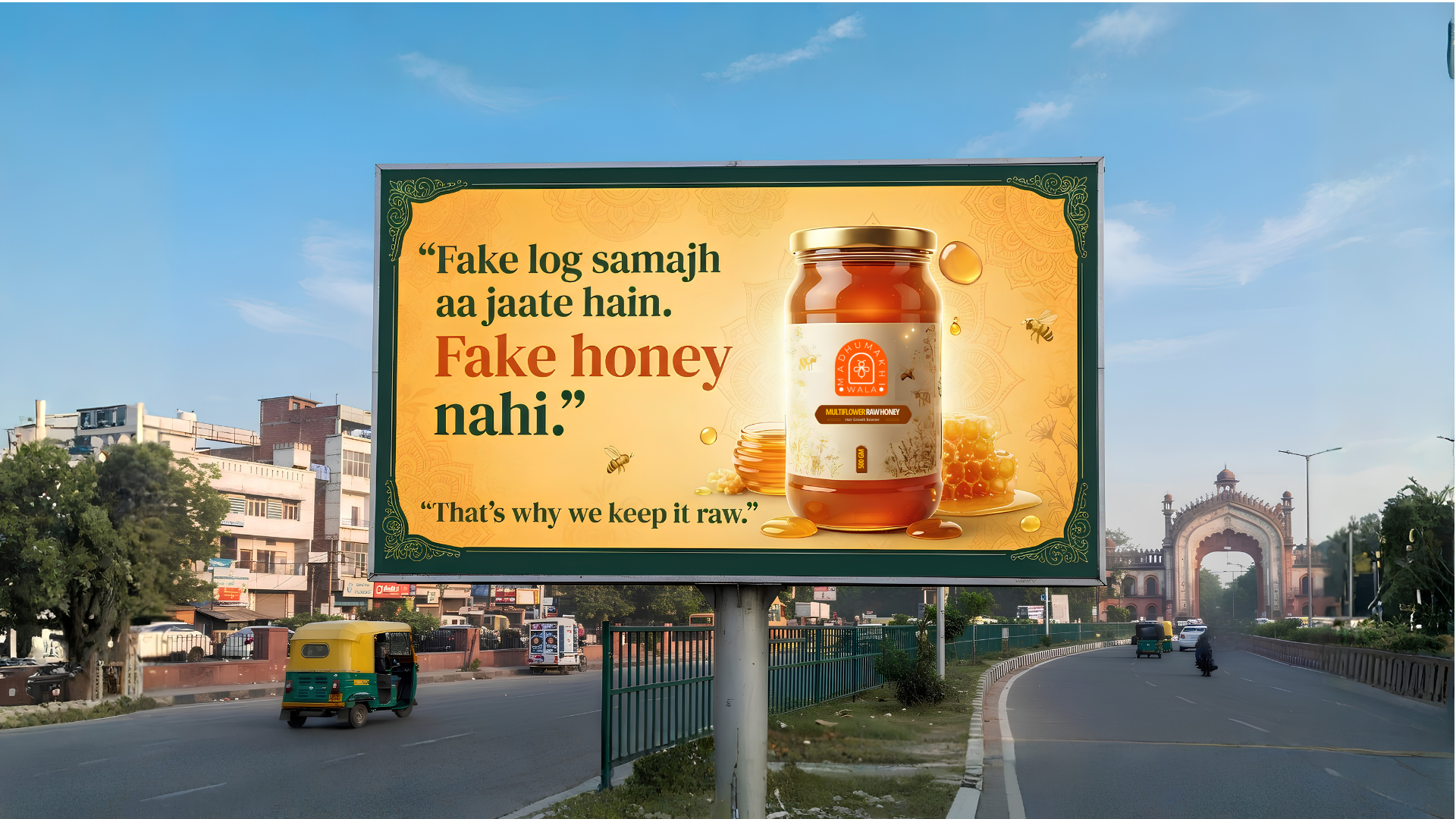 Banner: Witty fake-honey billboard pun