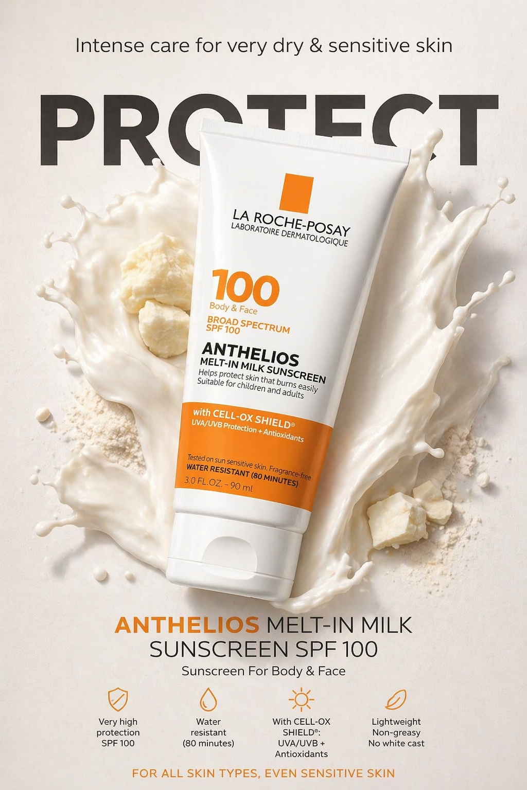 Story: Premium milk-splash product presentation