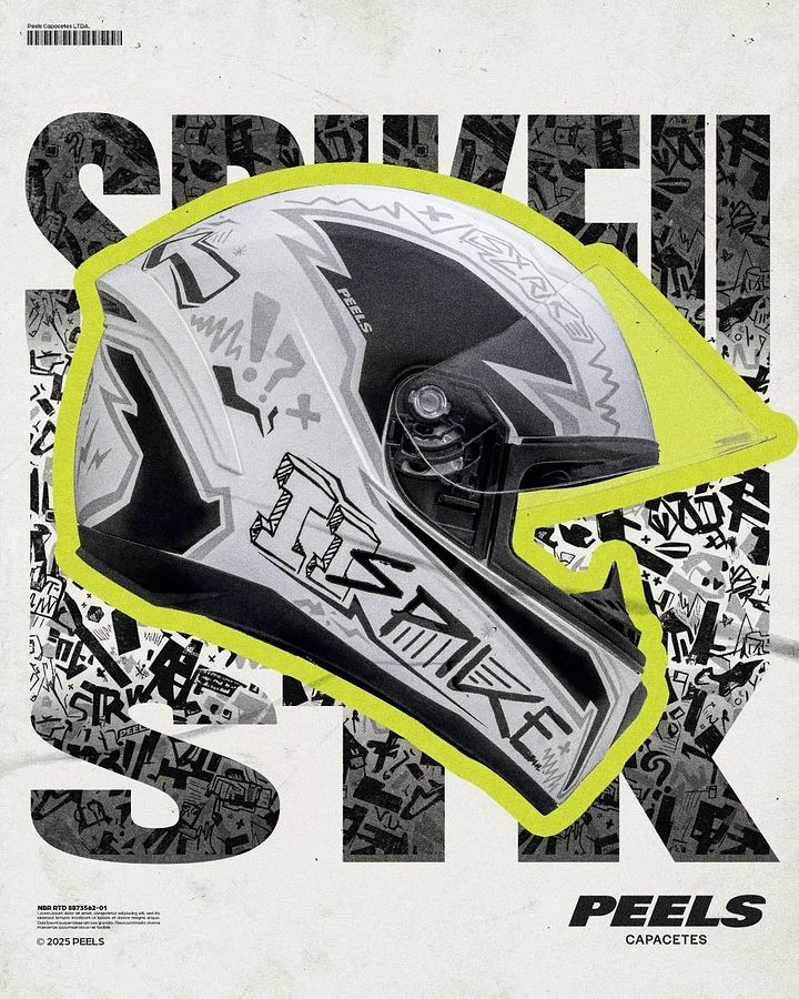Helmets & Riding Gear creative ad: Helmet fused with graffiti typography