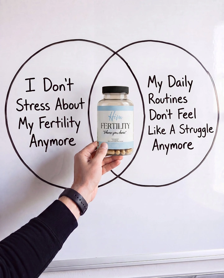 IVF & Fertility Clinics creative ad: Hand-drawn Venn with product at overlap