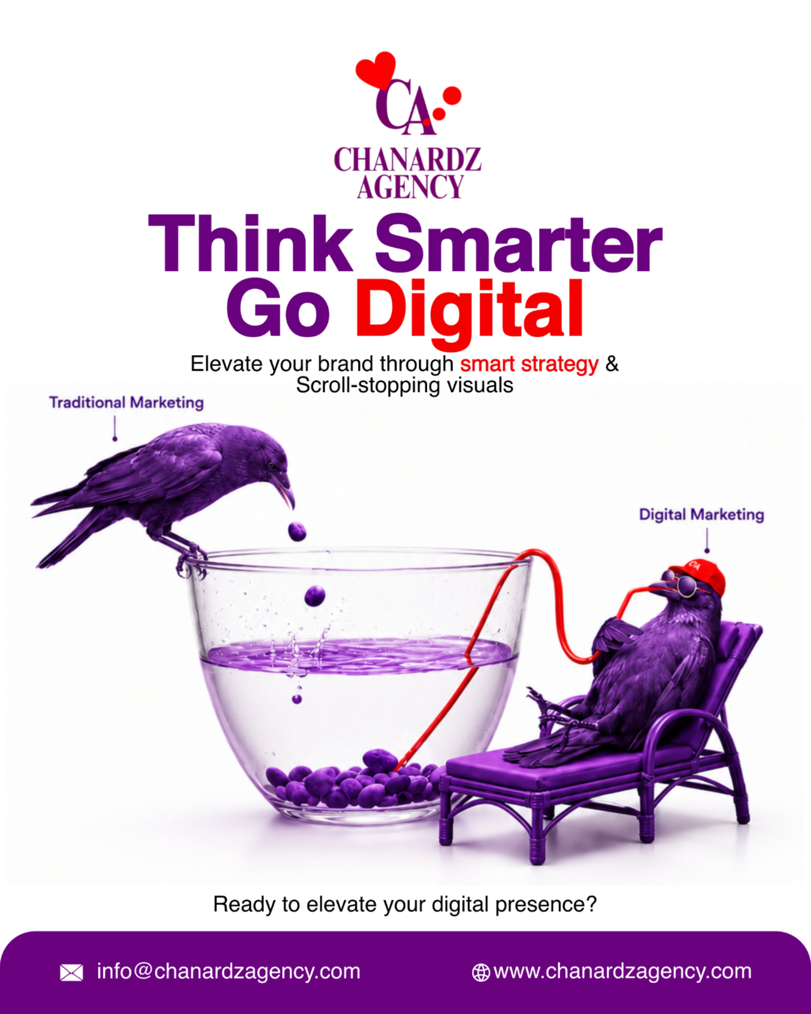 Instagram post: Crow-and-pitcher fable: traditional vs digital