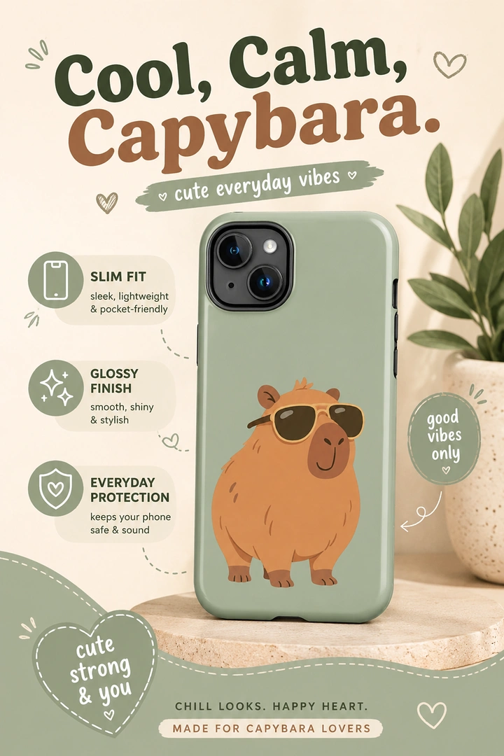 Phone Cases & Mobile Accessories creative ad: Capybara mascot creates memorable product world