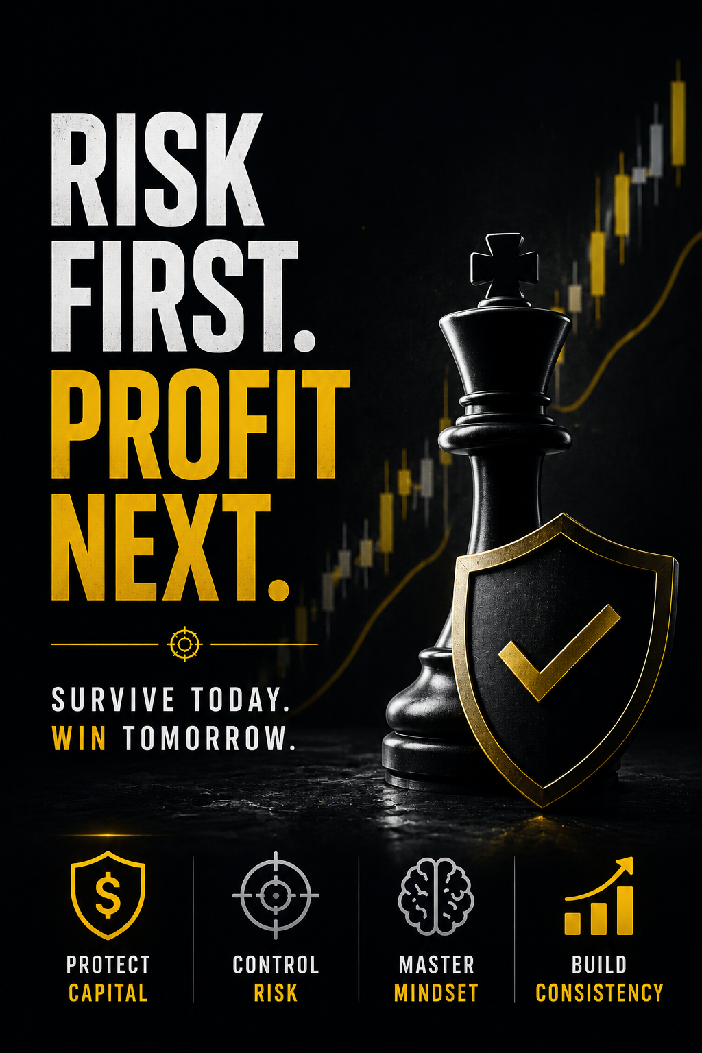 Story: Chess king with shield as risk metaphor