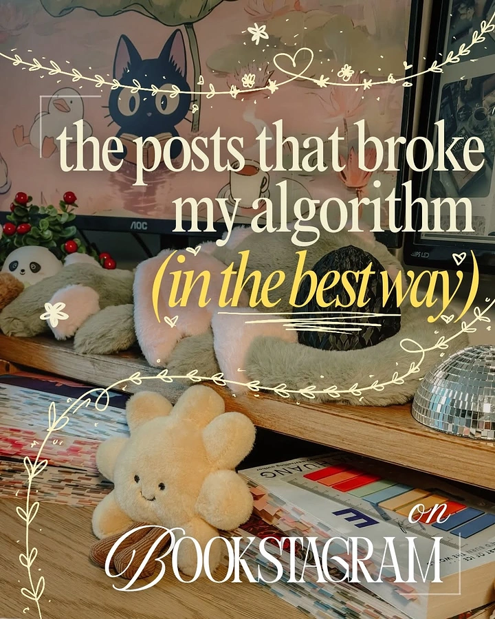 Bookstores creative ad: Witty 'broke my algorithm' Bookstagram post
