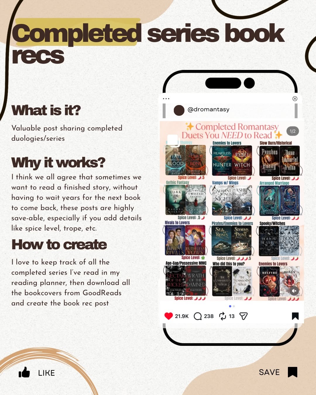 Witty 'broke my algorithm' Bookstagram post