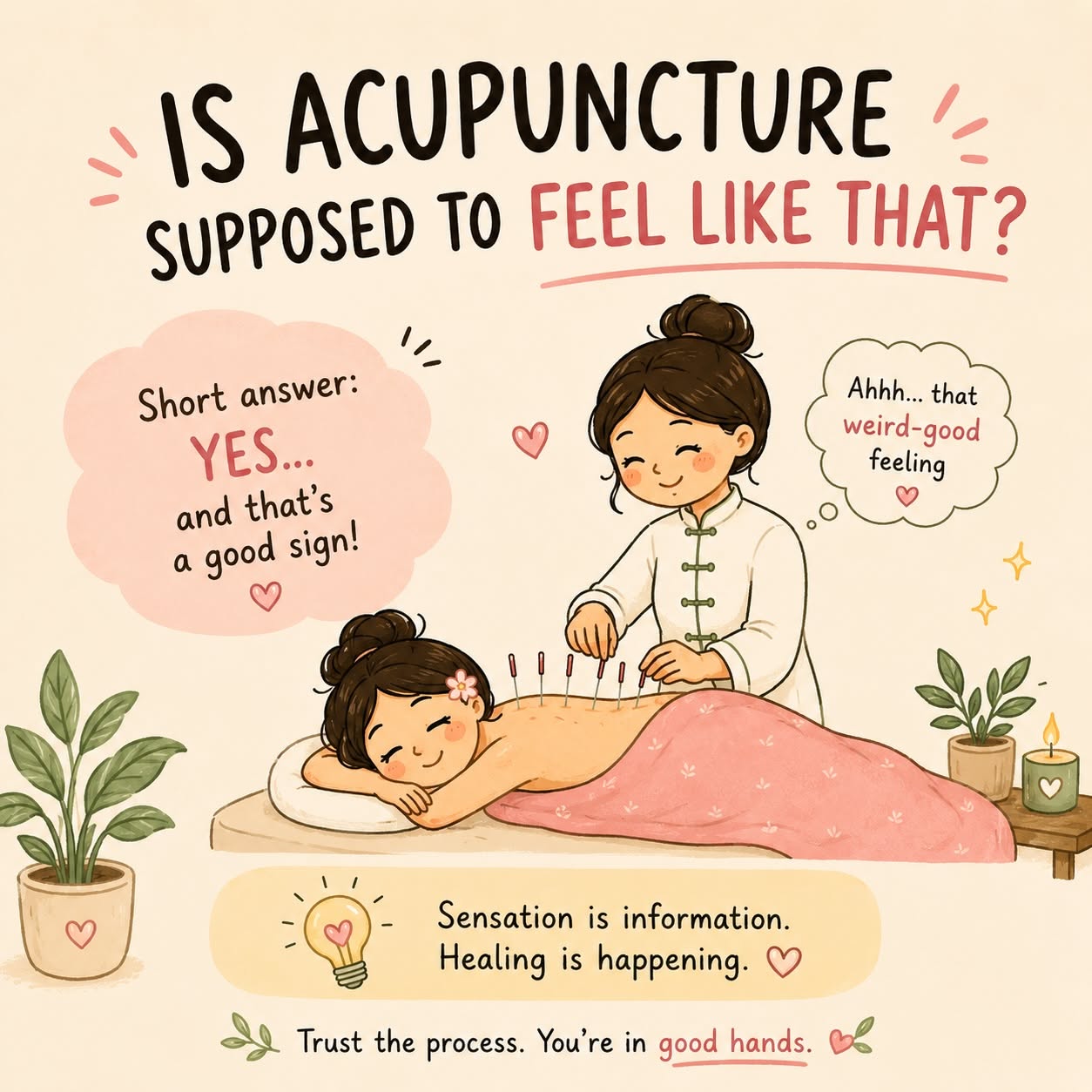 Instagram post: Friendly cartoon answers treatment anxiety, slide 1