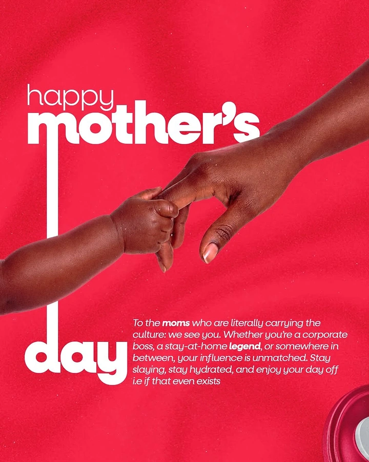 Mother's Day creative ad: Baby's hand gripping a mother's finger
