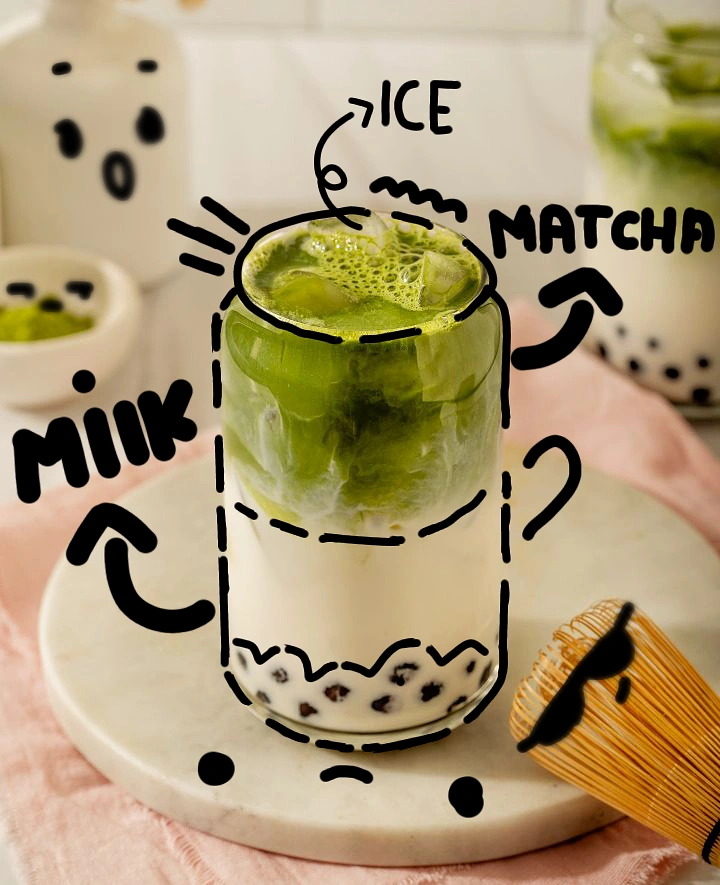 Bubble Tea & Boba Shops creative ad: Doodle character transforms drink into playful ad