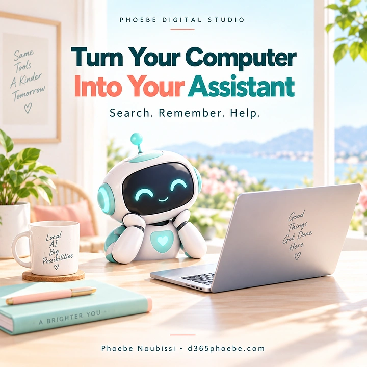 Virtual Assistant Services creative ad: Computer transforms into friendly assistant