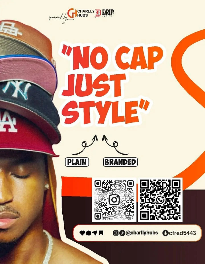 Hats & Caps creative ad: No-cap pun paired with stacked caps