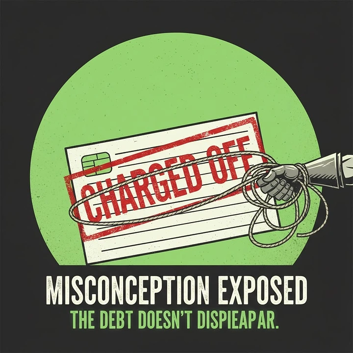 Credit Repair & Credit Score Services creative ad: Charged-off stamp exposes misconception