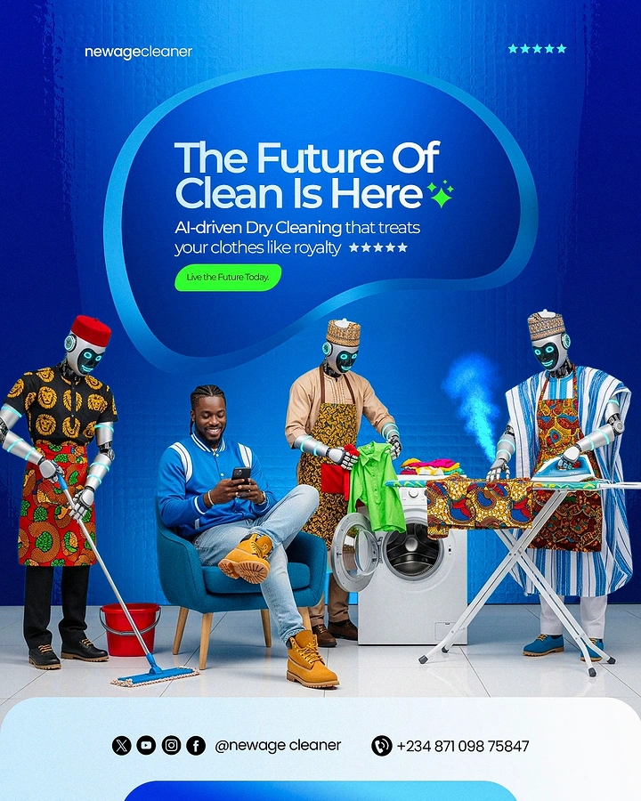 Laundry & Dry Cleaning creative ad: Robots in Ankara doing AI dry cleaning