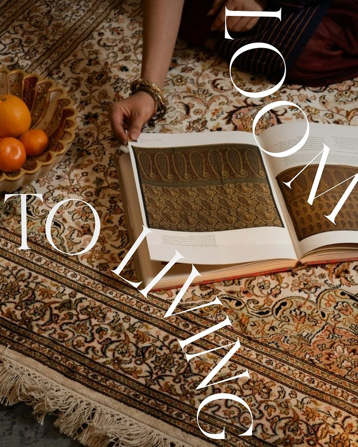 Rugs & Carpets creative ad: Oversized typography creates visual drama