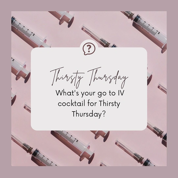 IV Therapy & Drip Bars creative ad: Thirsty Thursday IV cocktail occasion pun