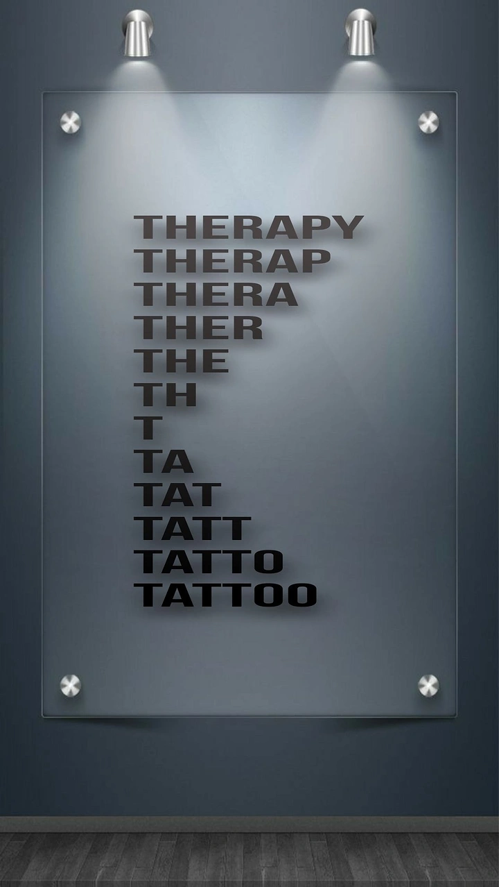 Tattoo Studios creative ad: Therapy morphing into tattoo wordplay