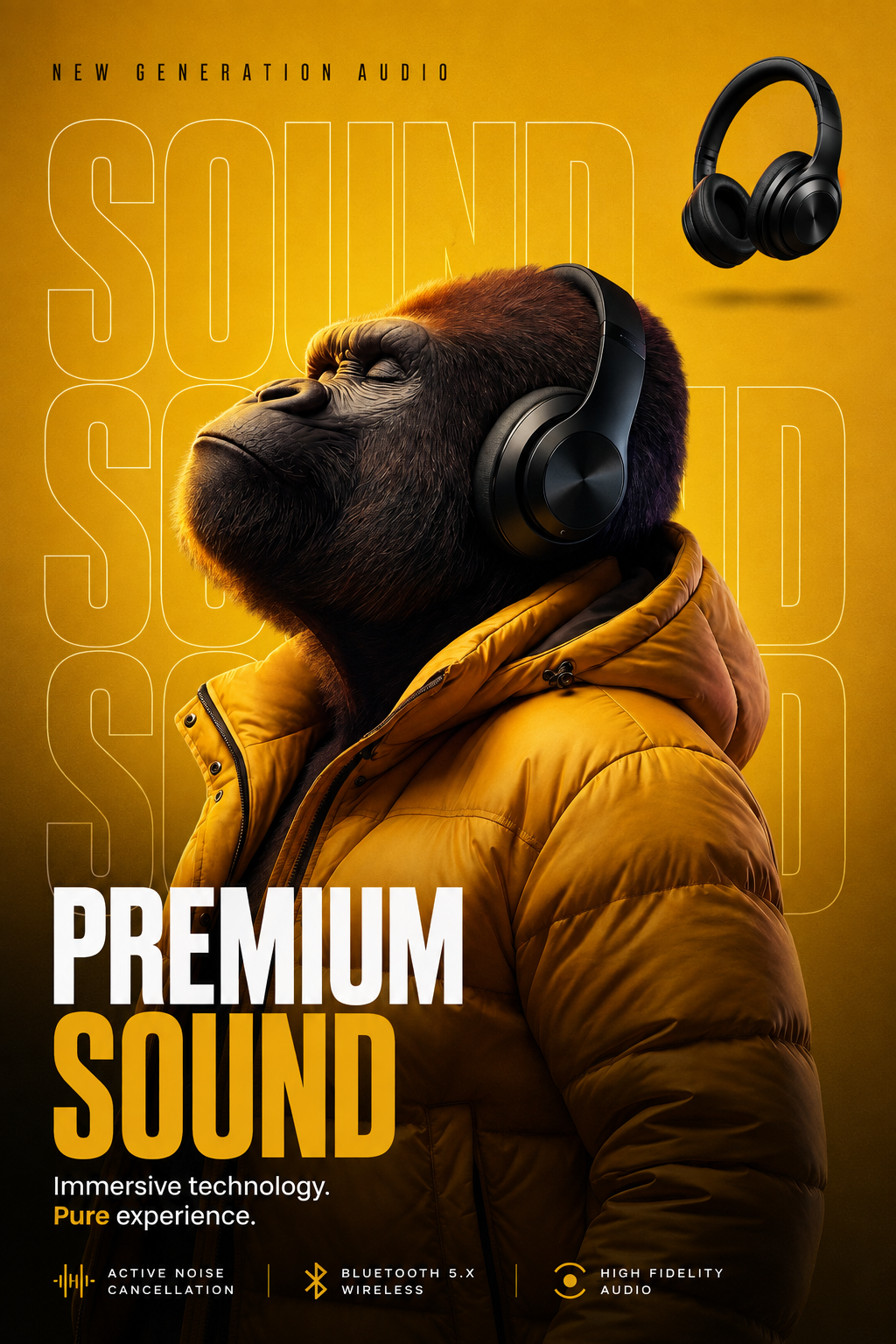 Story: Unexpected baboon models premium headphones