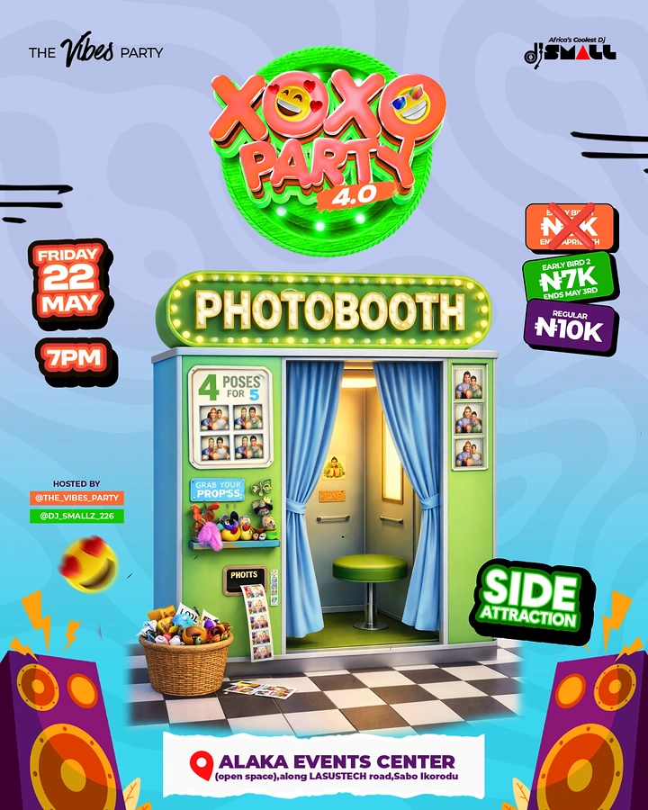 Photo Booth Rentals creative ad: Carnival party theme drives booth design