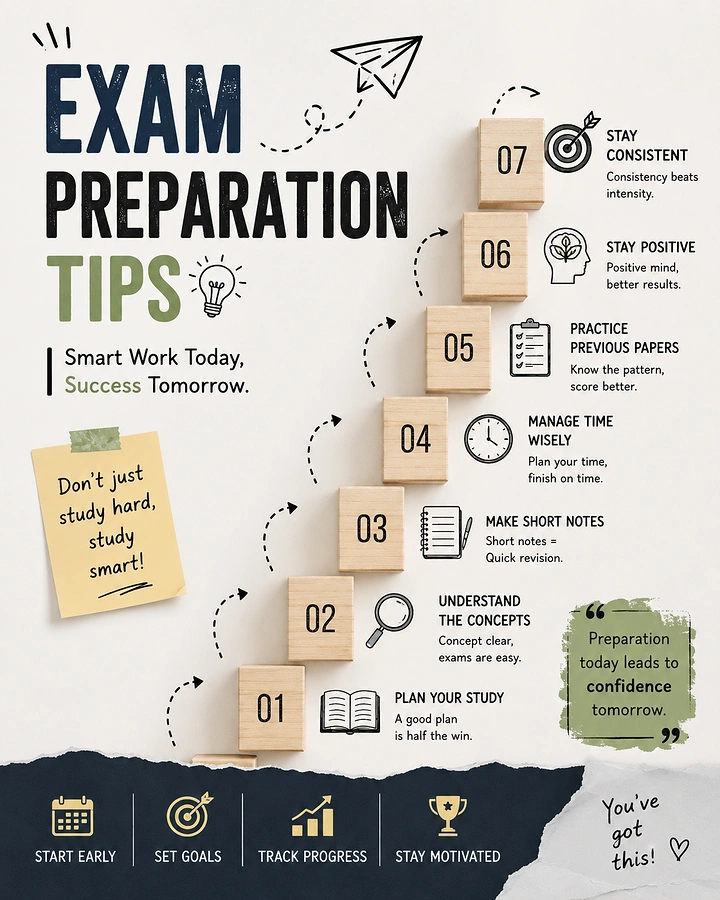 Test Prep & Exam Coaching creative ad: Study staircase visualizes exam progress