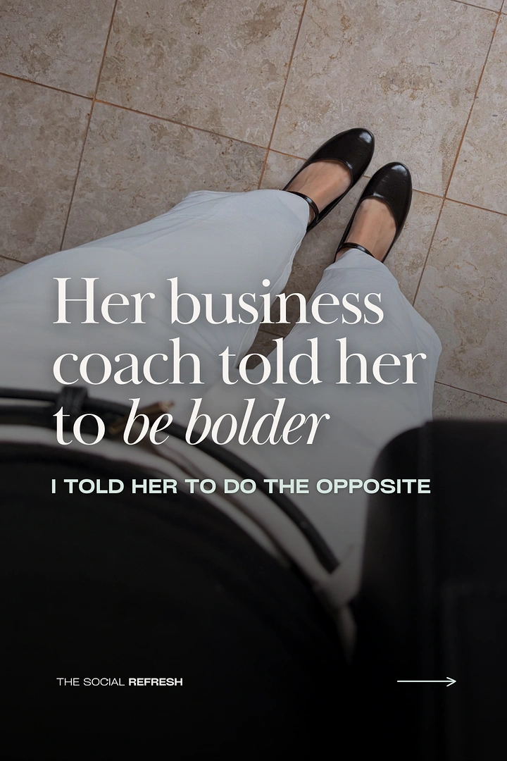 Life & Business Coaches creative ad: Boldness message paired with striking heels