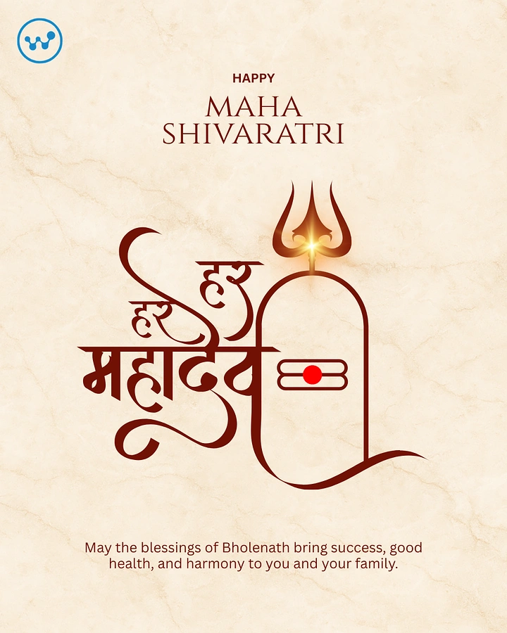 other-festival creative ad: Devanagari calligraphy merging into Shivling line art