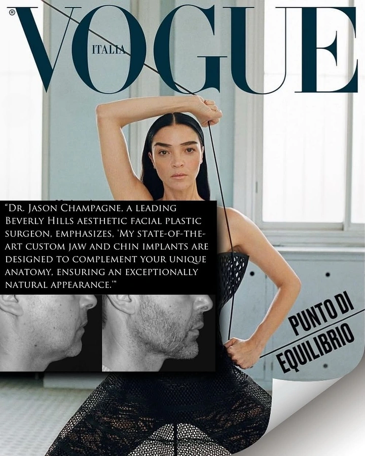 Plastic Surgery Clinics creative ad: Vogue editorial treatment elevates surgeon branding