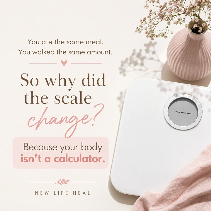 Weight Loss Clinics creative ad: Body-isn't-a-calculator scale metaphor
