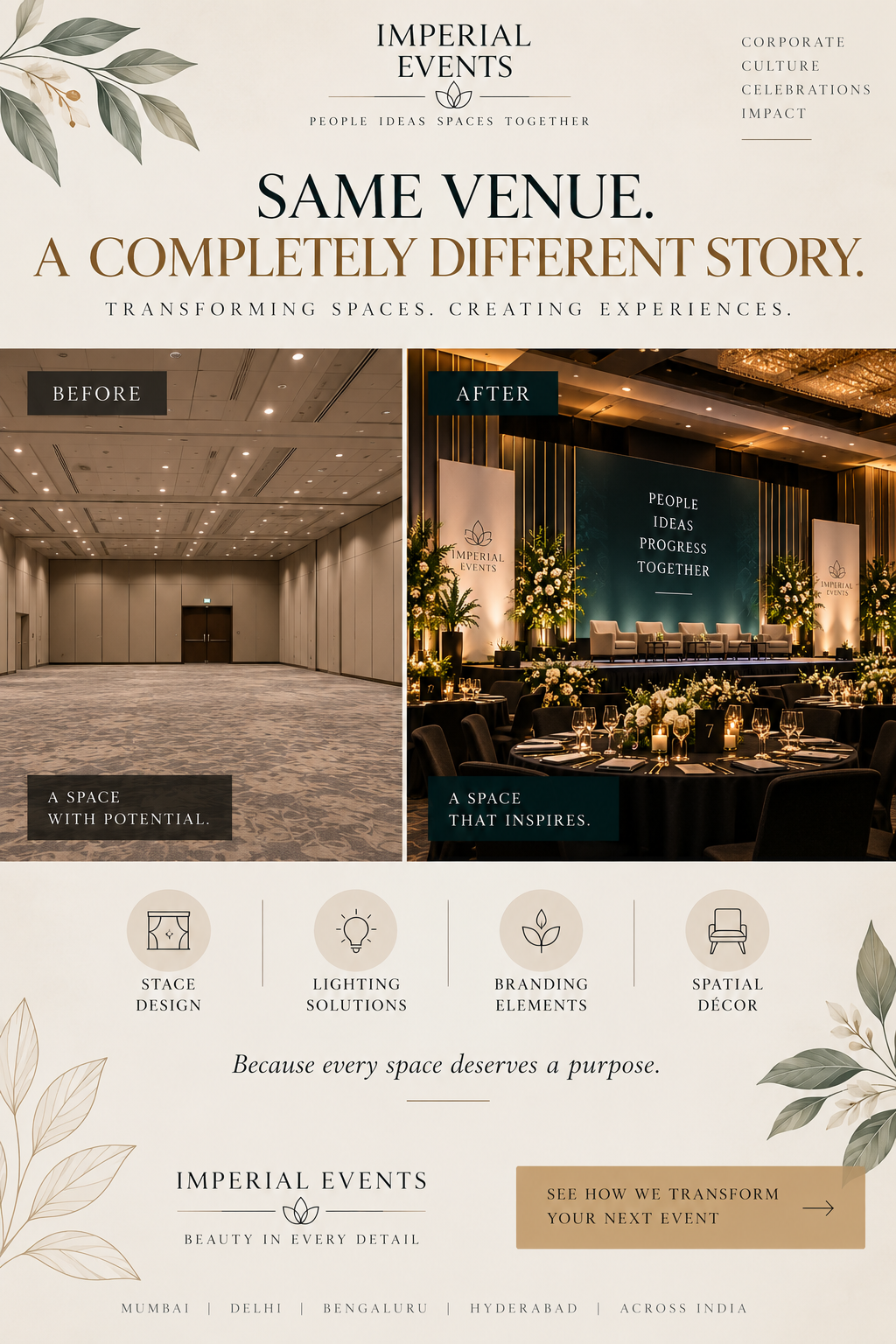 Story: Before/after venue transformation idea