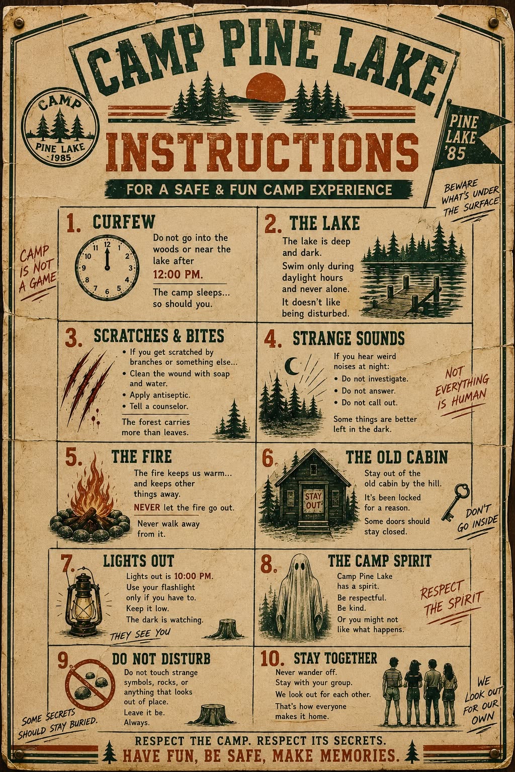 Story: Vintage camp manual as poster