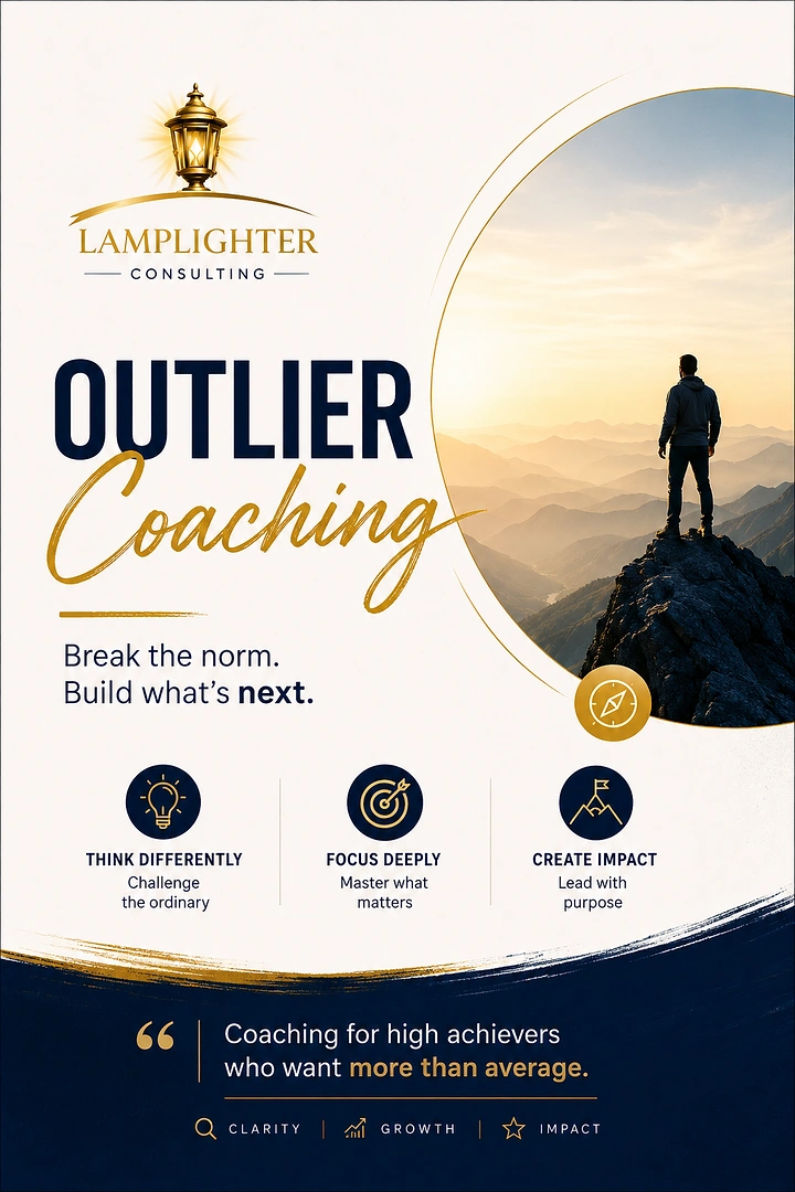 Life & Business Coaches creative ad: Cliff-edge visualizes outlier positioning