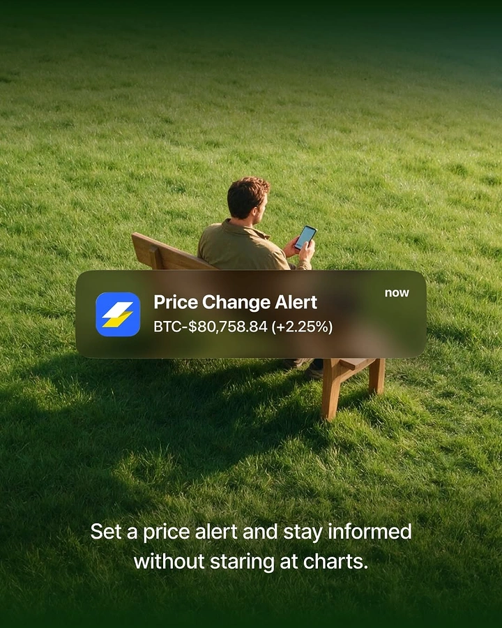 Stock Brokers & Investing creative ad: Relaxing on lawn, alerts not charts