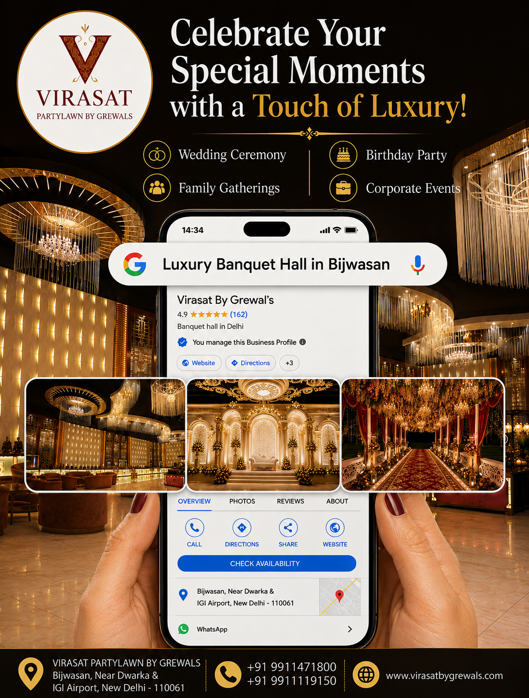 Instagram post: Google search phone shows venue listing