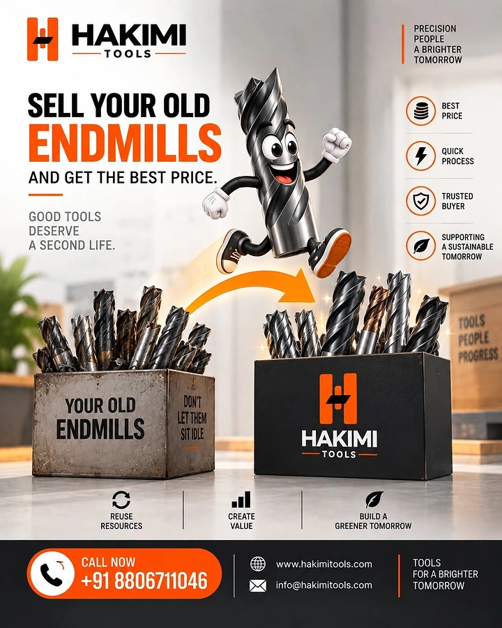 Power Tools creative ad: Personified endmills sell themselves
