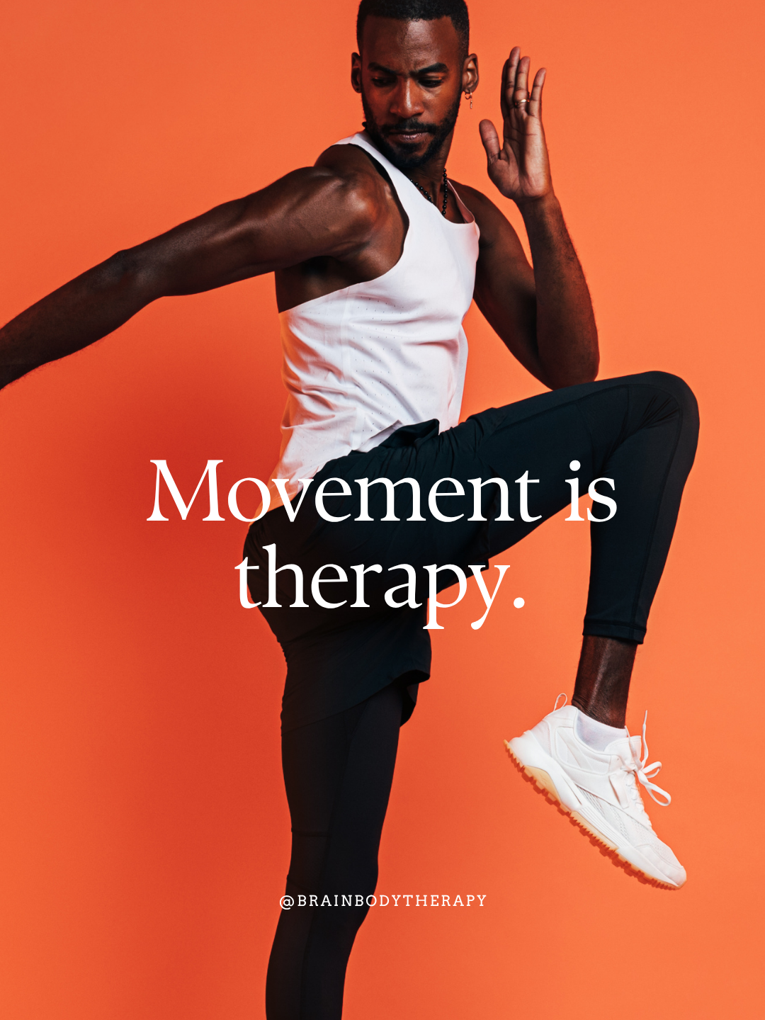 Poster: Athletic male dancer in a dynamic midair movement pose