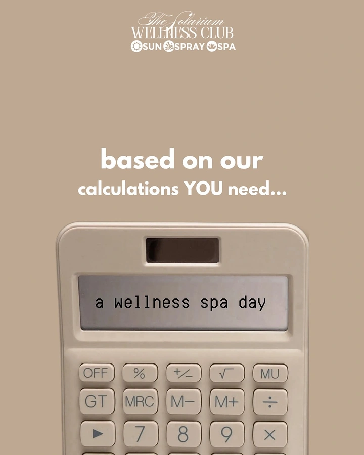 Spa & Massage creative ad: Calculator spells out wellness spa day
