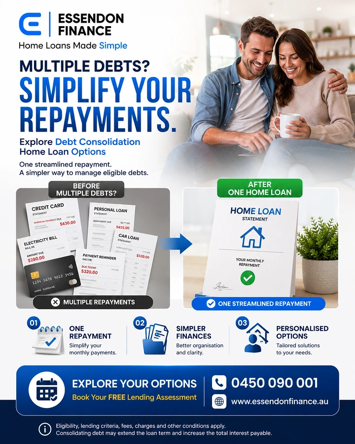 Personal & Business Loans creative ad: Before-after debt-consolidation metaphor