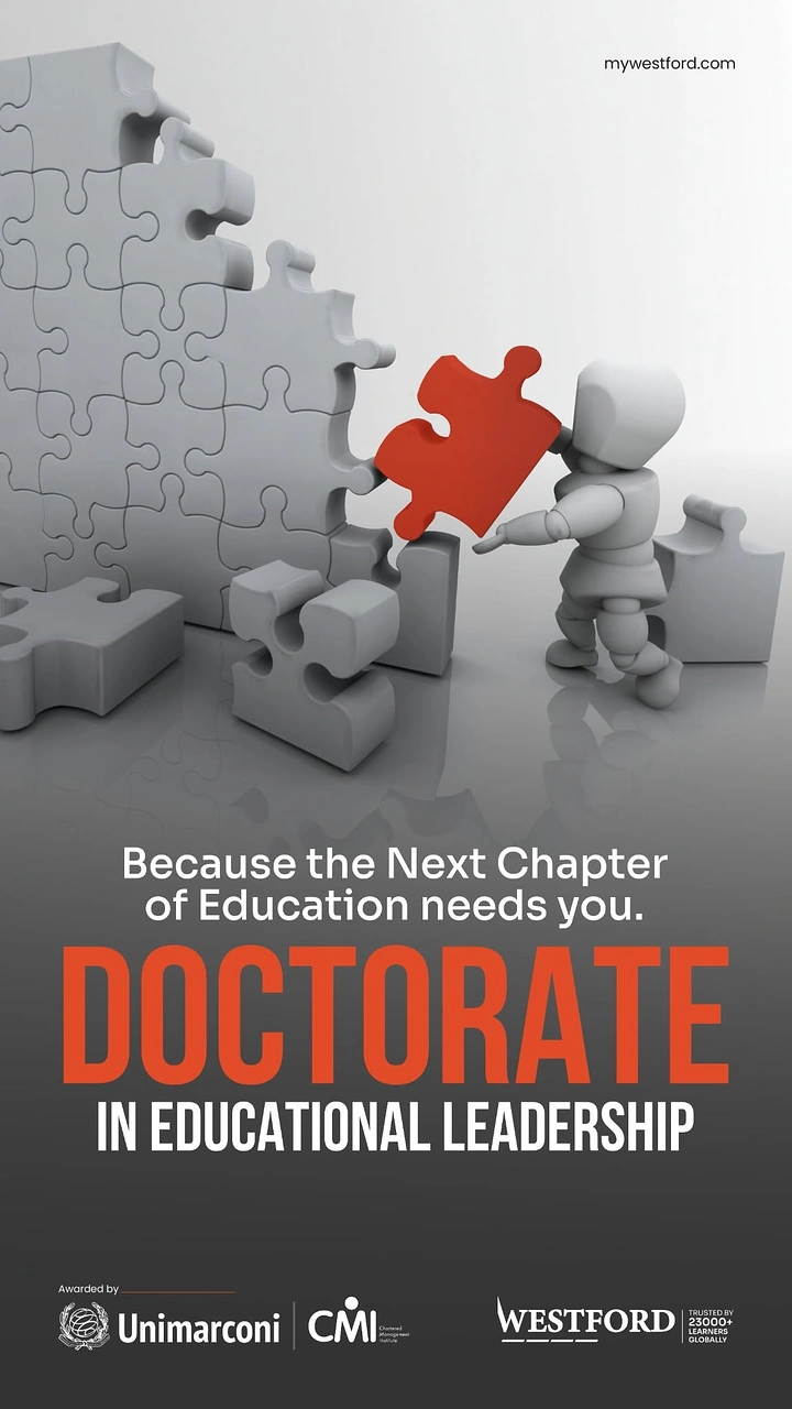 Universities & Colleges creative ad: Puzzle-piece metaphor for education leadership