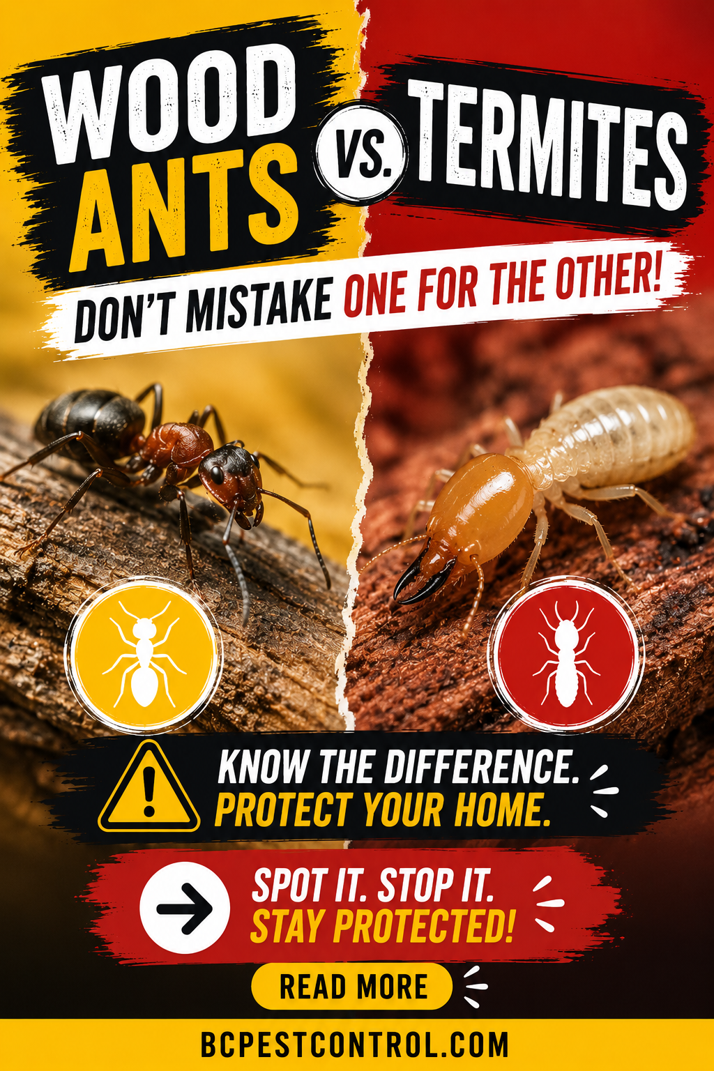 Story: Wood ants vs termites split comparison