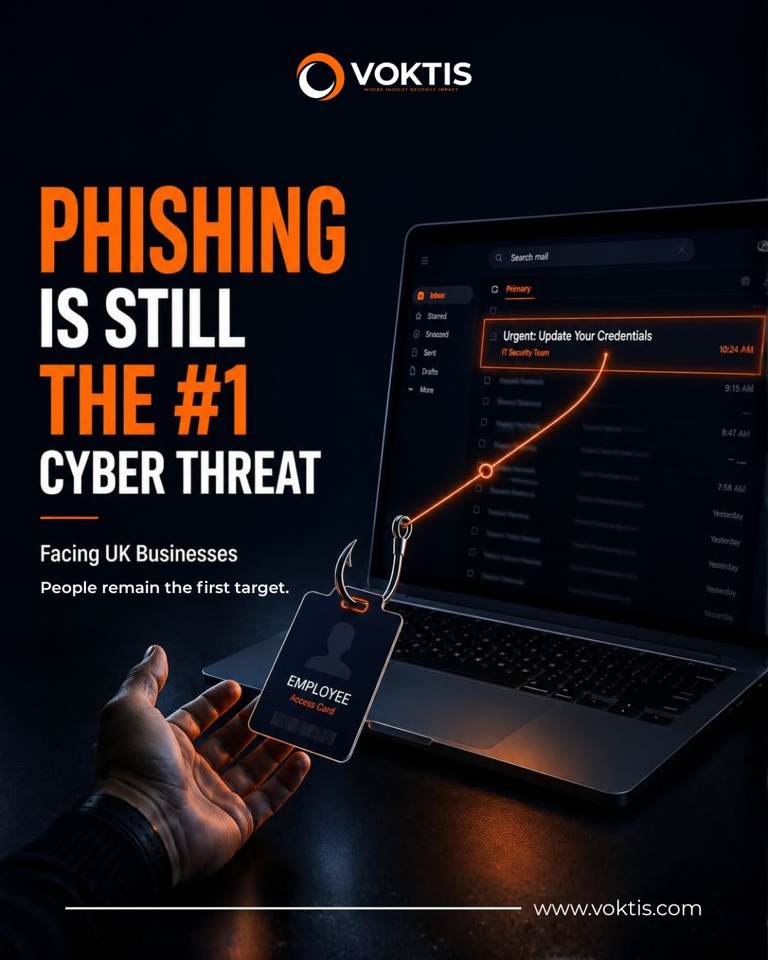 Instagram post: Phishing hook creates a clear visual metaphor