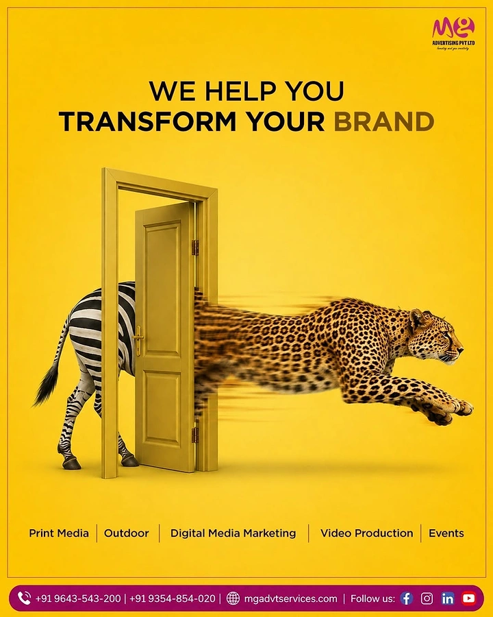 Agency creative ad: Zebra becomes leopard through door metaphor
