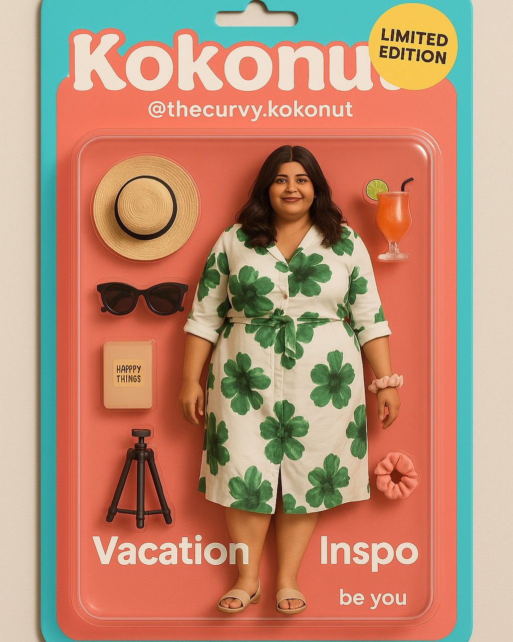 Instagram post: Blister-pack vacation fashion concept