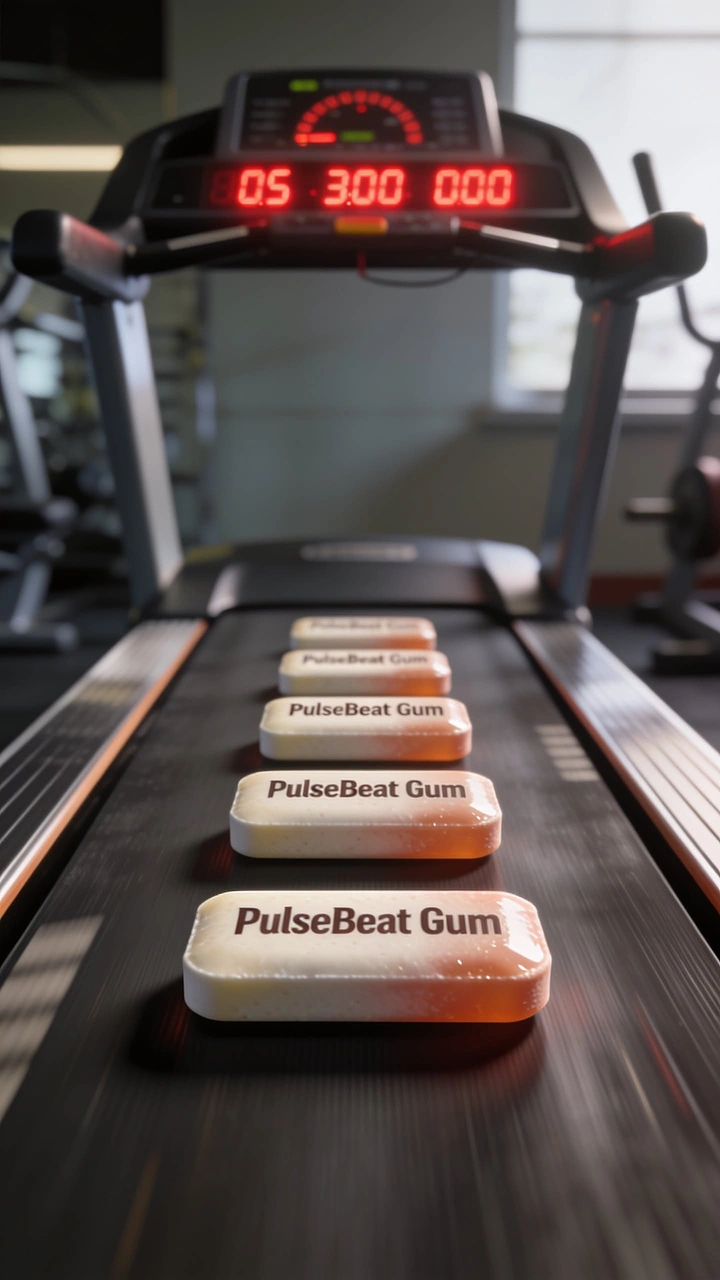 Chewing Gum & Mints creative ad: Gum integrated into treadmill display