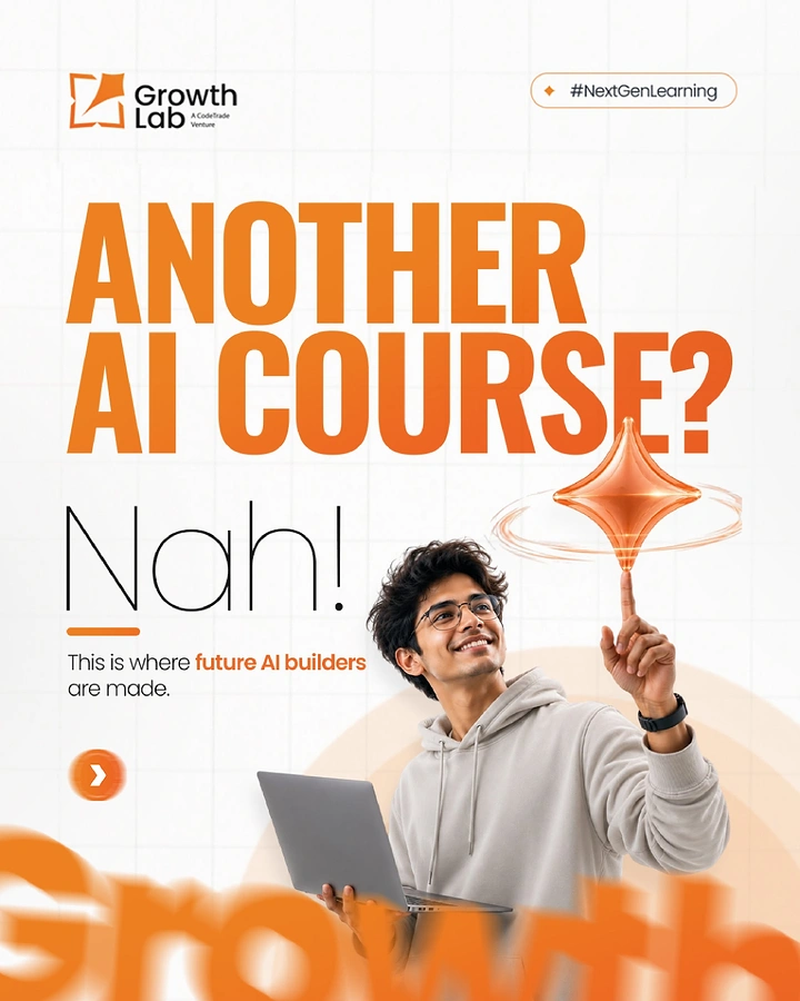 Online Courses & E-learning creative ad: Witty anti-course headline creates personality