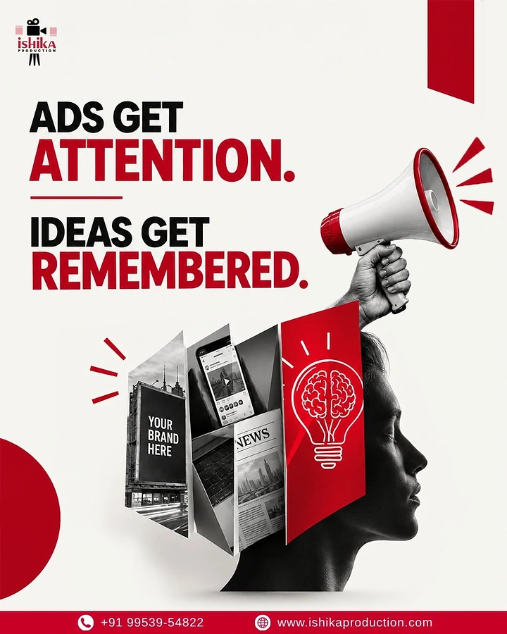 Agency creative ad: Megaphone head, ads become memory