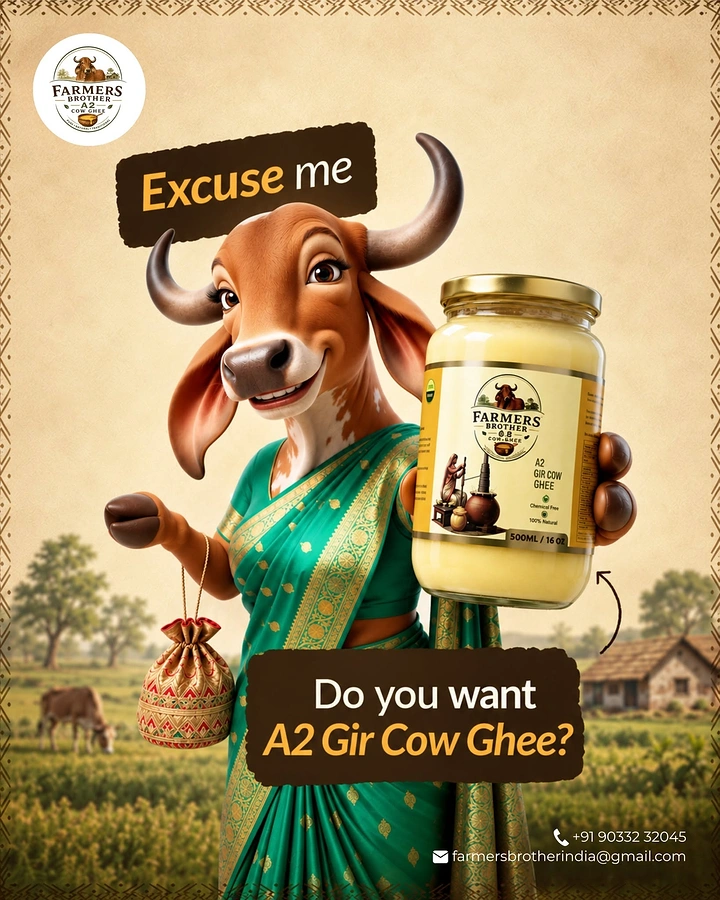 Dairy Brands creative ad: Saree-clad cow mascot offers ghee