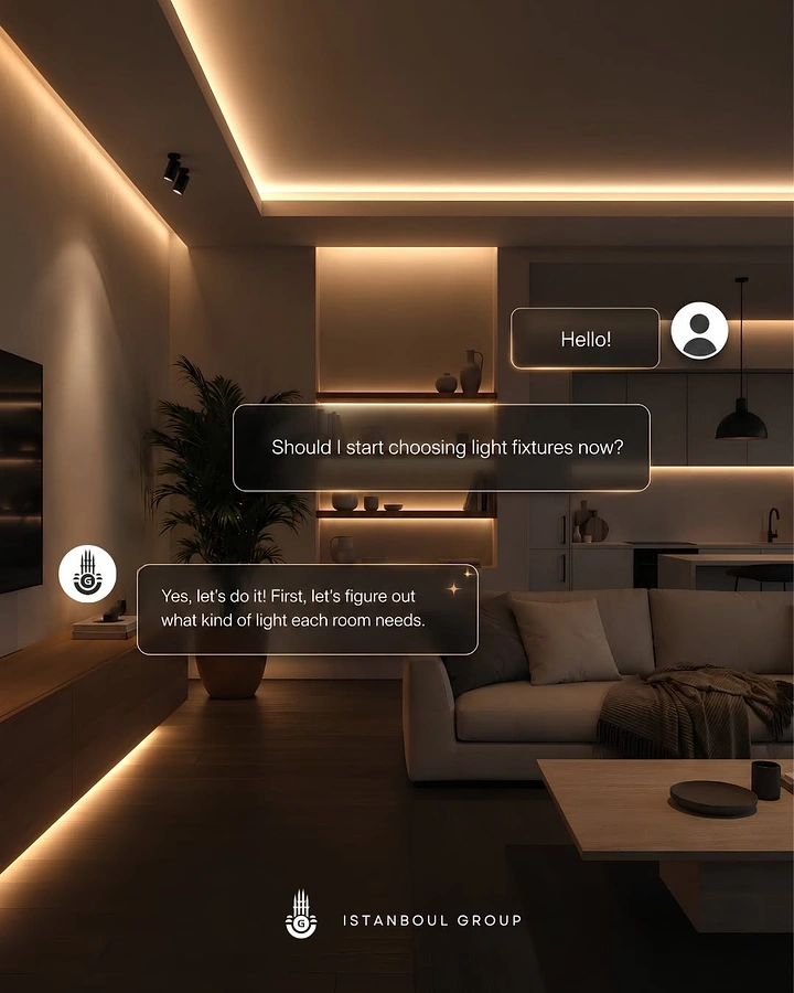 Lighting Stores & Lamps creative ad: Chat interface turns lighting advice interactive